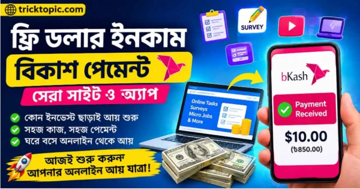 ফ্রি ডলার ইনকাম বিকাশ পেমেন্ট
