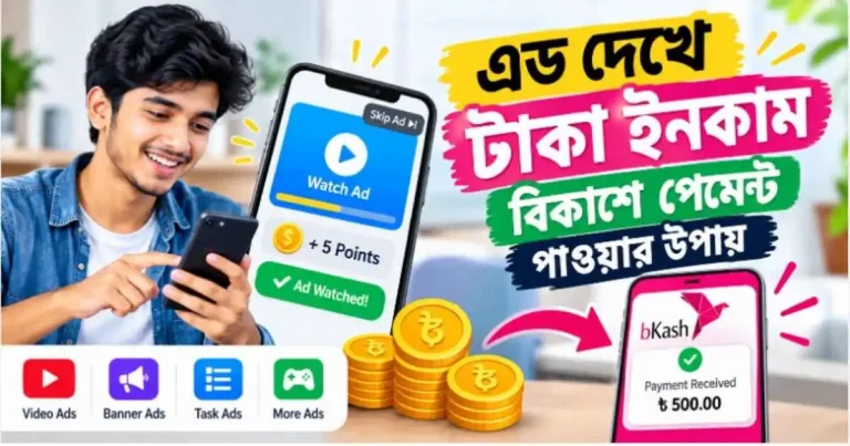 এড দেখে টাকা ইনকাম বিকাশে পেমেন্ট