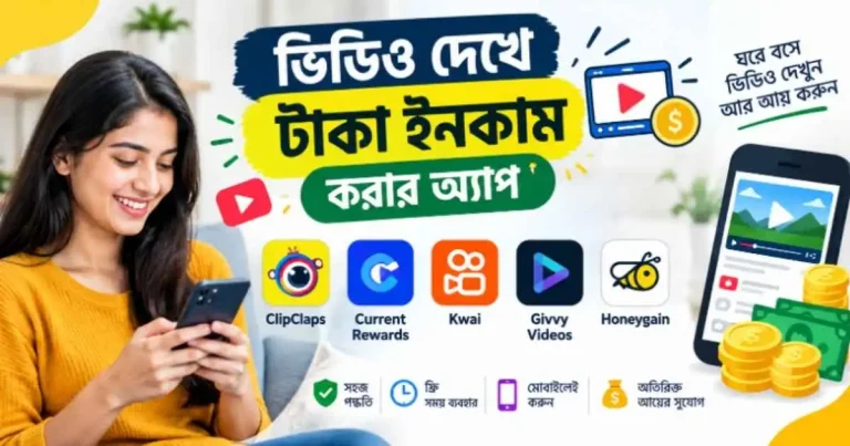 ভিডিও দেখে টাকা ইনকাম করার অ্যাপ ও সাইট